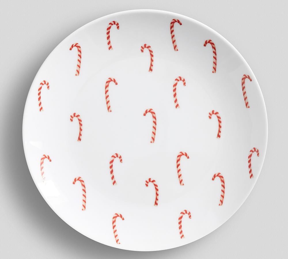 Candy Cane Appetizer Plate, Set of 4