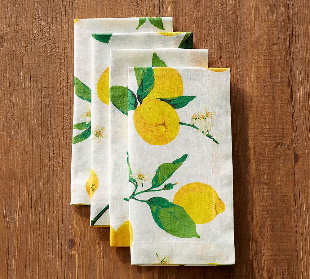 Painted Lemon Napkin, Set of 4