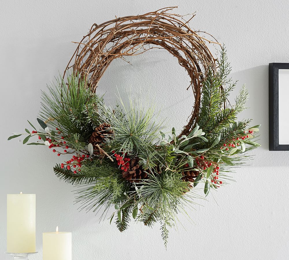 Red Berry &amp; Pine Home Decor - Wreath