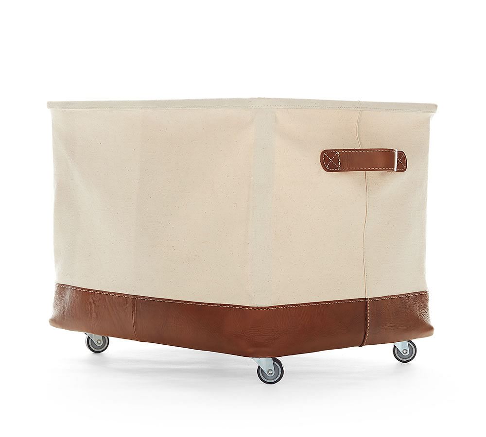 Carlo Canvas &amp; Leather Rolling Basket