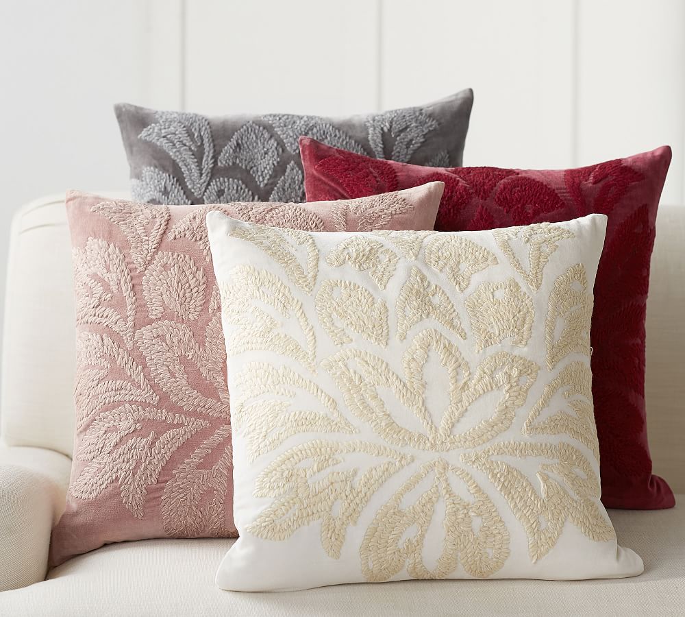 Chantal Embroidered Decorative Pillow Covers | Pottery Barn