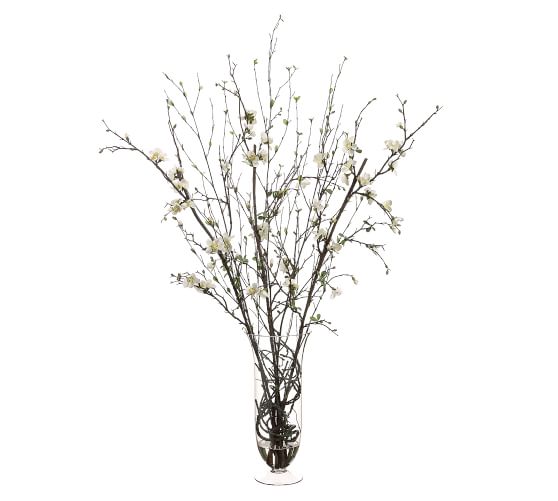 Faux Quince Blossoms & Twigs Mixed Arrangement Pottery Barn