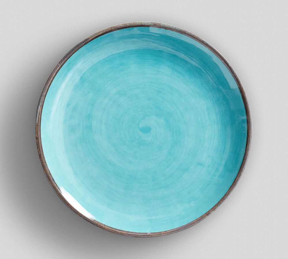 Swirl Melamine Salad Plate - Turquoise