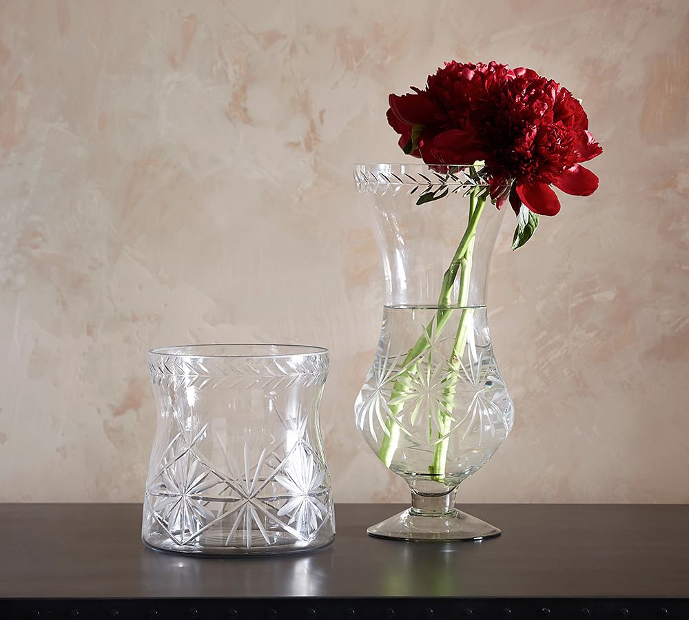 Alice Floral Cut Glass Vases
