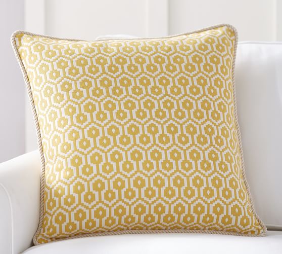 August Jacquard Decorative Pillow Cover Pottery Barn