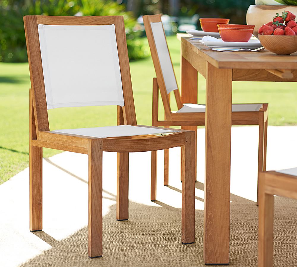 Madera Teak with Mesh Stackable Dining Chair