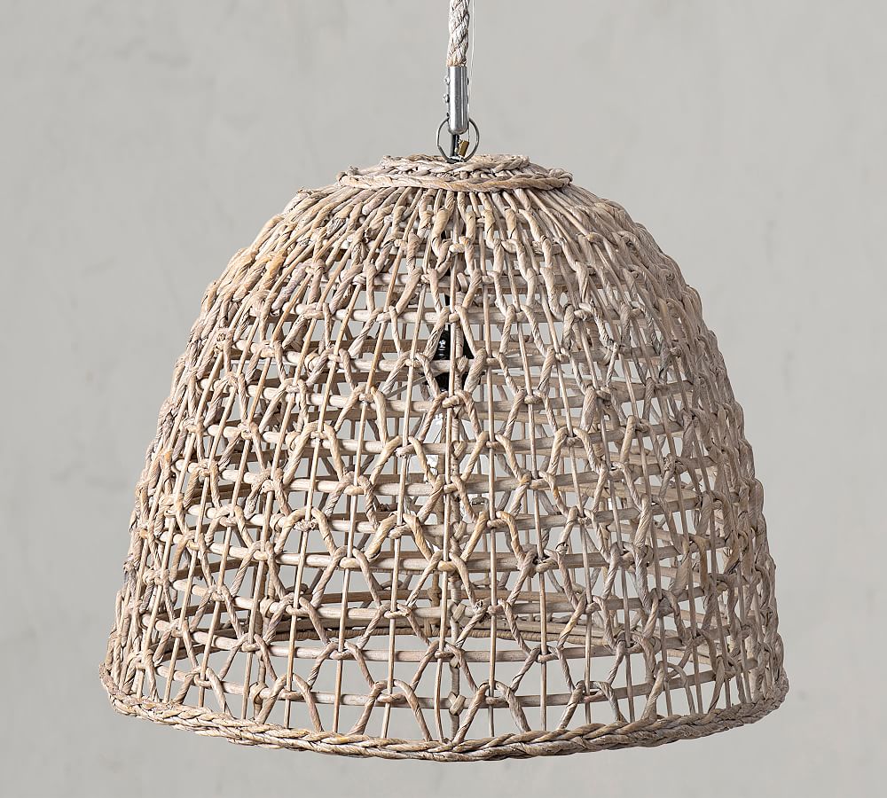 Open Weave Rattan Dome Pendant