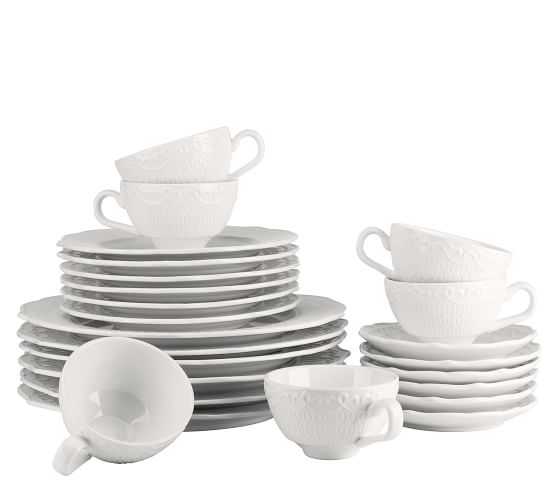 Ever Porcelain 24-Piece Dinnerware Set | Pottery Barn