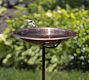 Copper Bird Bath on Garden Pole