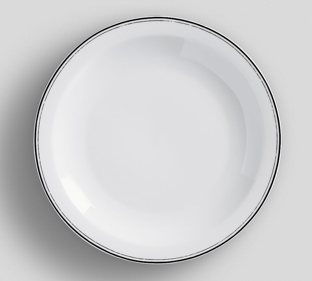 Cafe Dinner Plate, Set of 4 - Black Rim