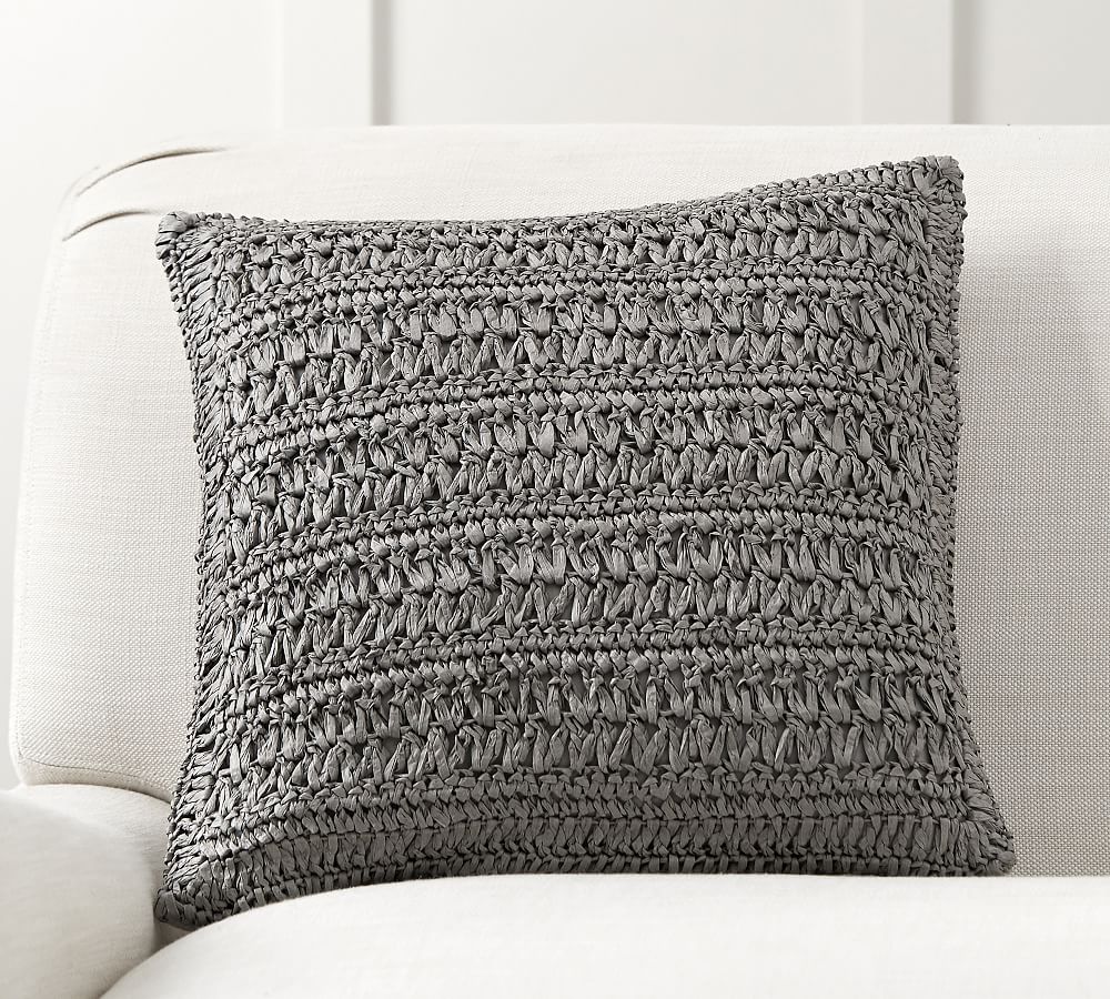 Gray Paper Knit Pillow Cover