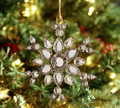 Jeweled Snowflake Christmas Ornaments | Pottery Barn