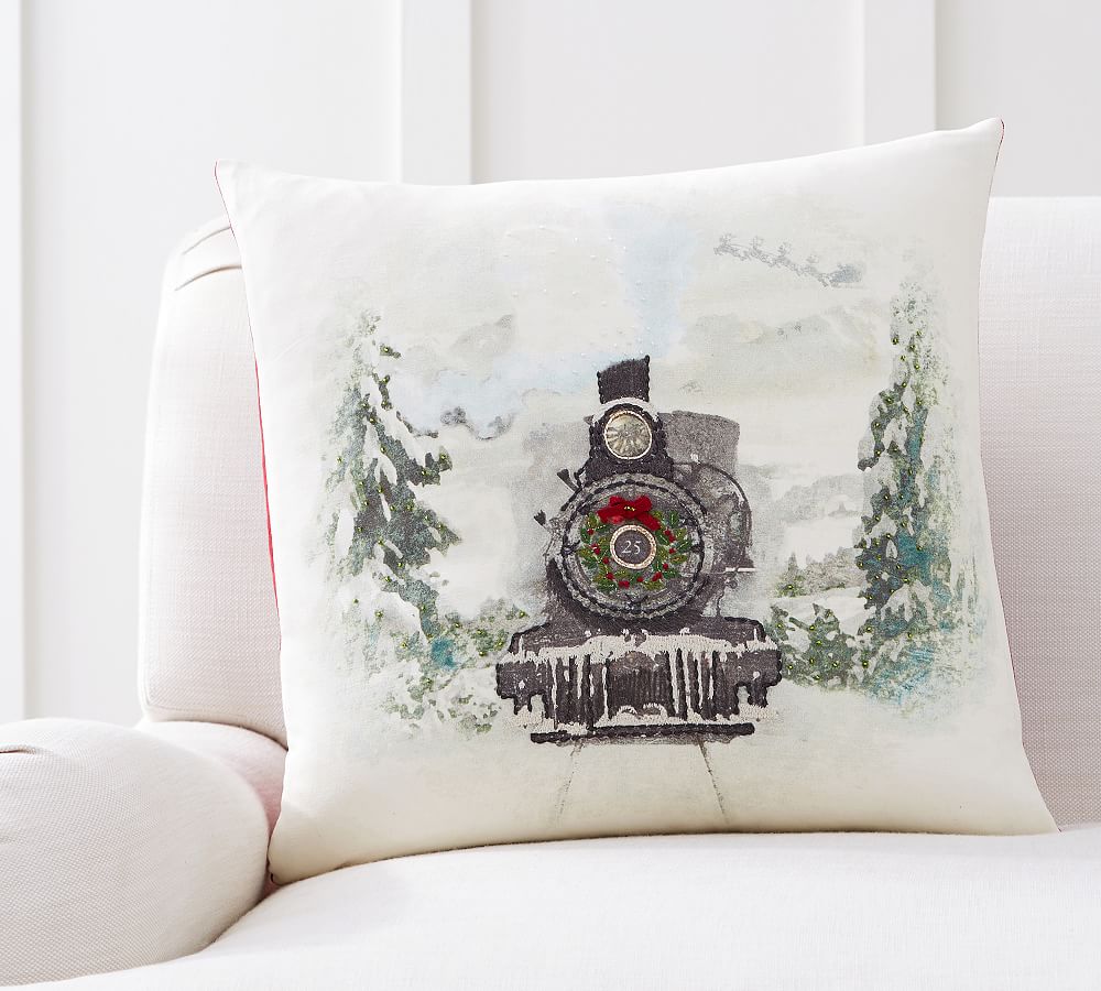Nostalgic Santa Train Pillow Cover