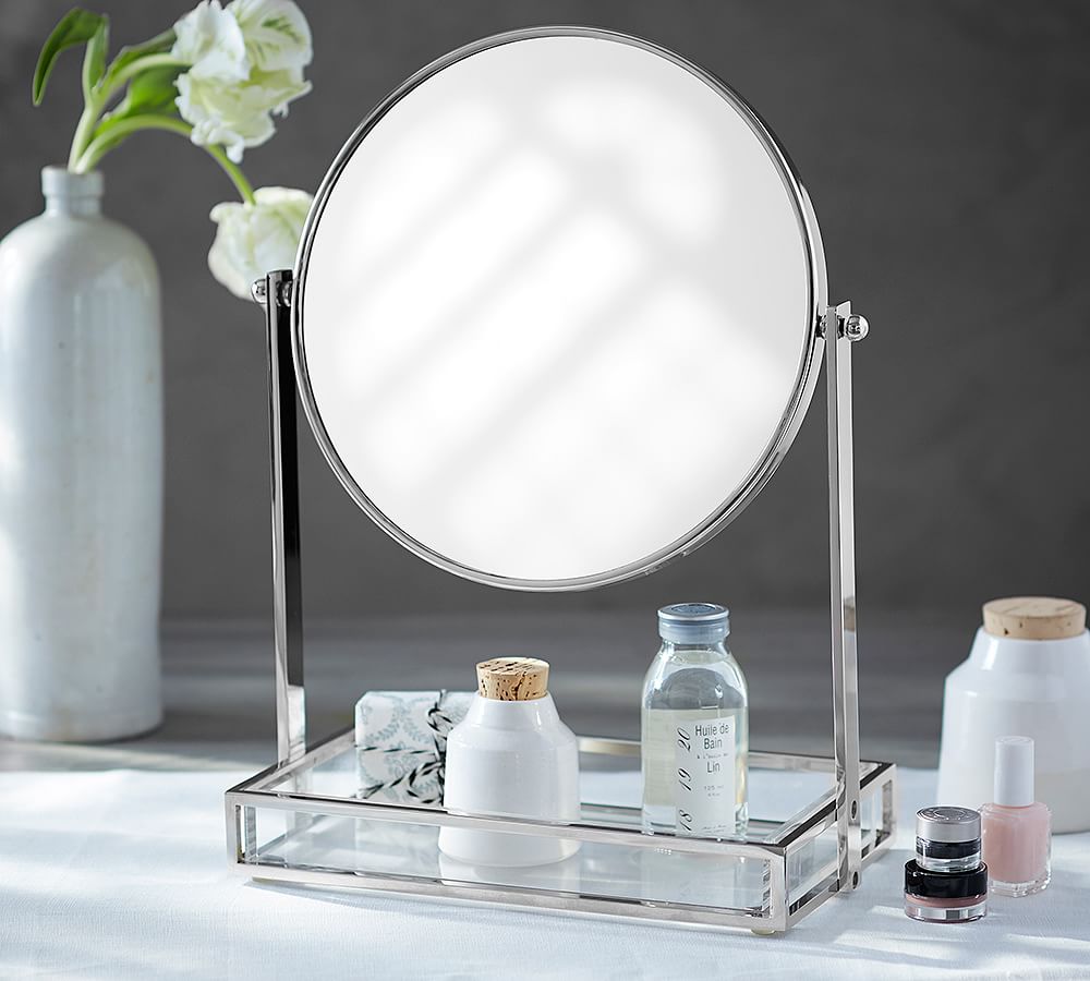 Tray with Mirror Vanity Storage