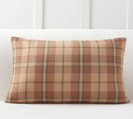 Hanne Plaid Lumbar Pillow Cover Pottery Barn
