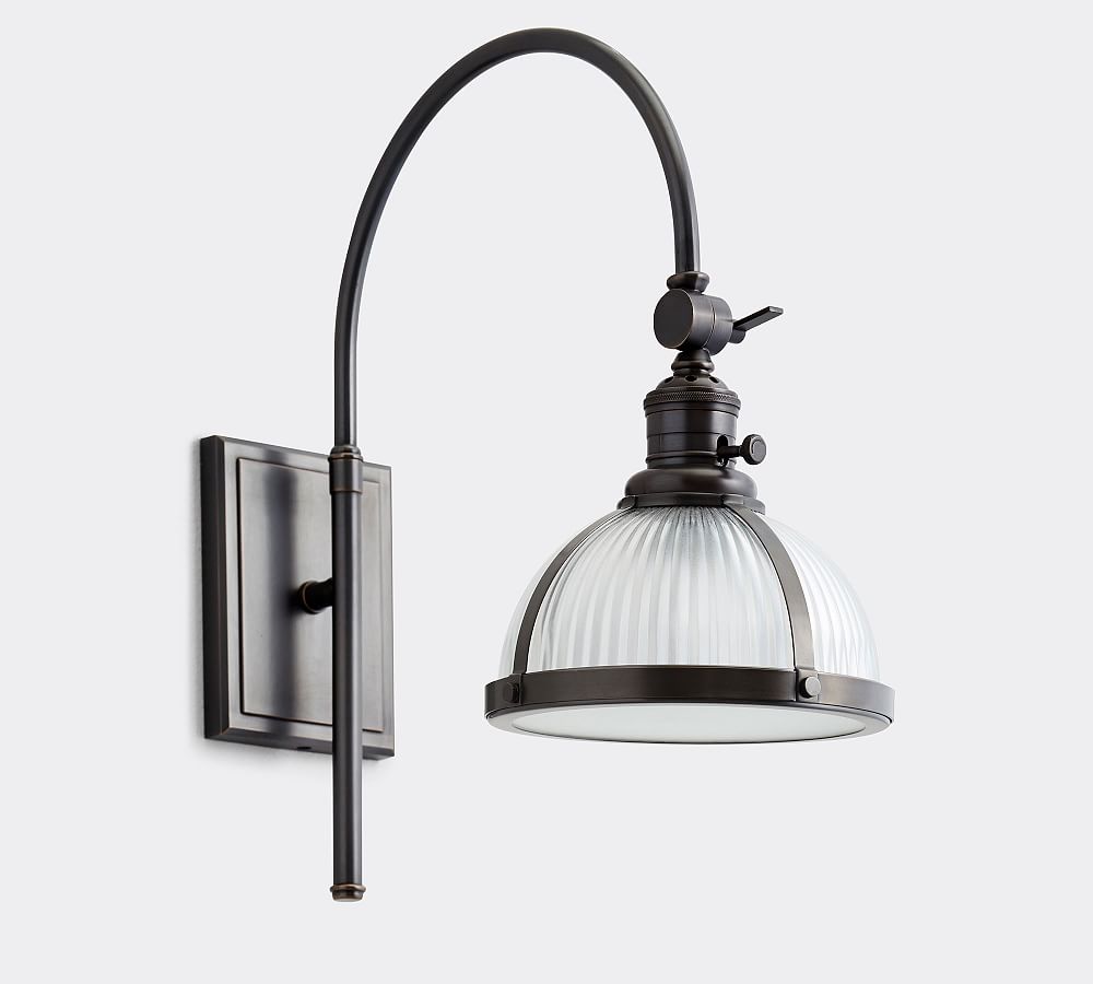 Arc Industrial Ribbed Glass Sconce