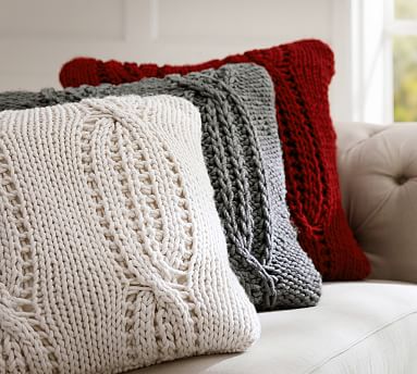 Chunky knit shop pillow cover