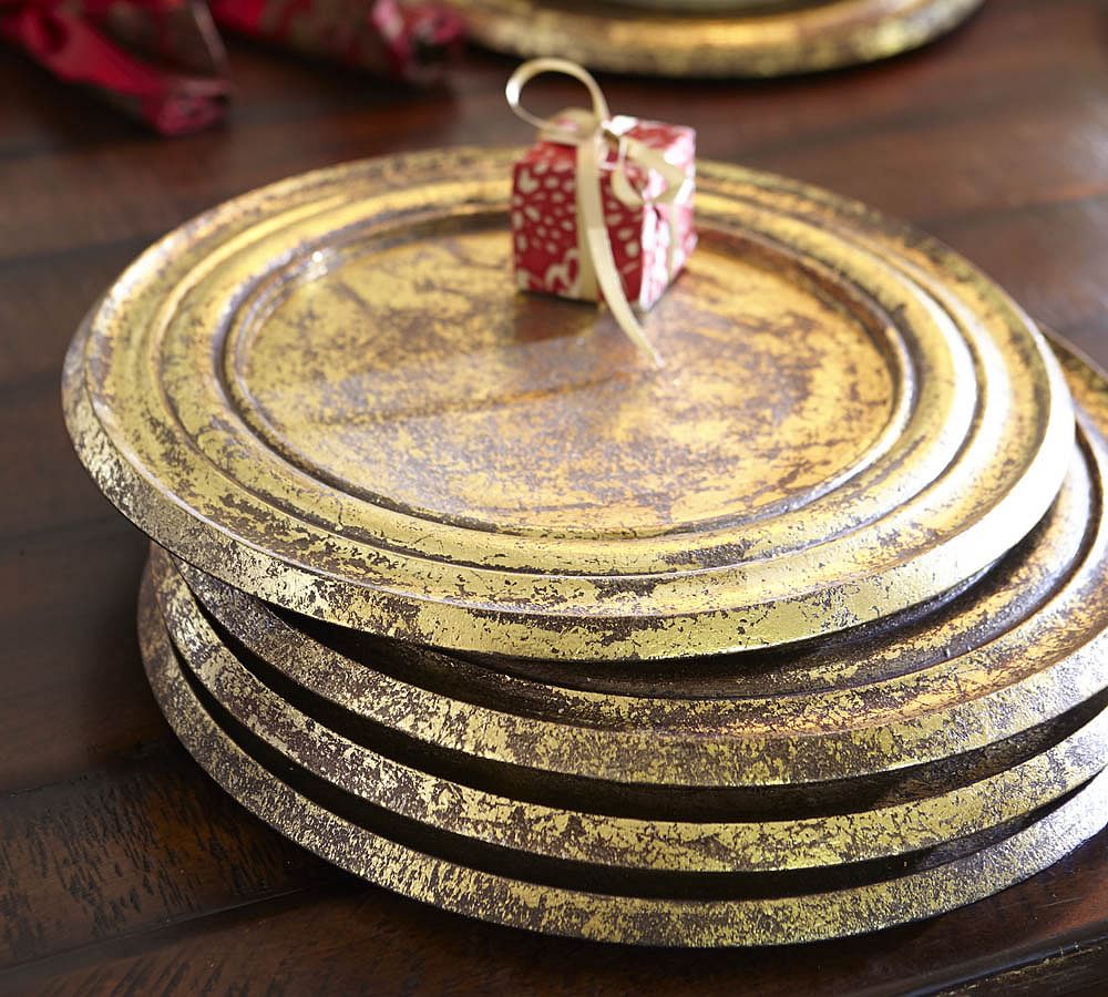 Gilt Turned Wood Charger Plate
