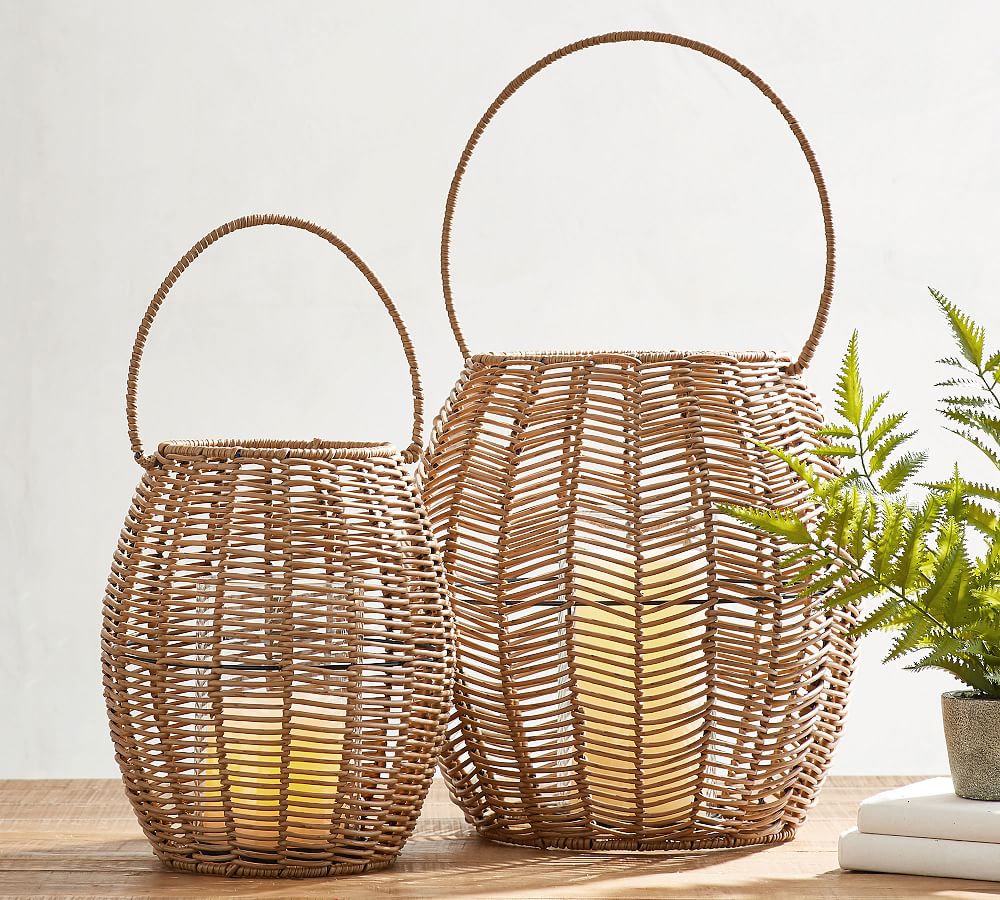 Wicker lanterns on sale