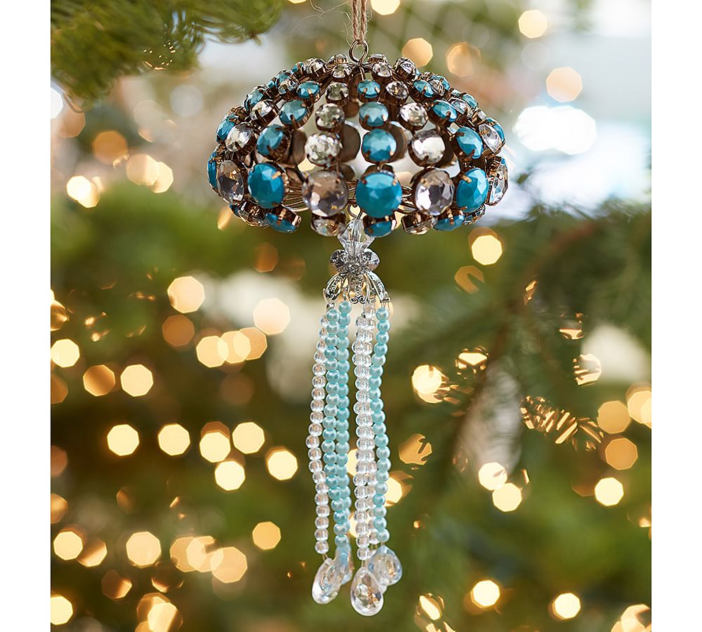 Blue Jeweled Jellyfish Ornament