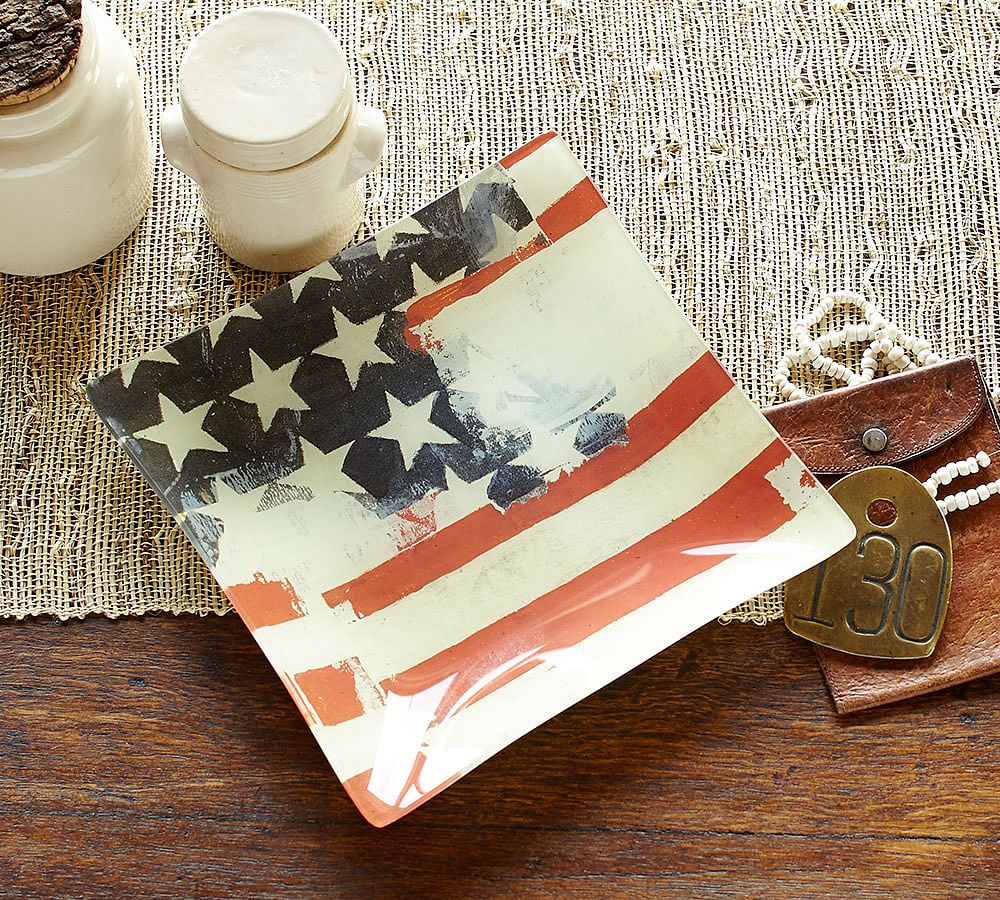 American Flag Decoupage Tray