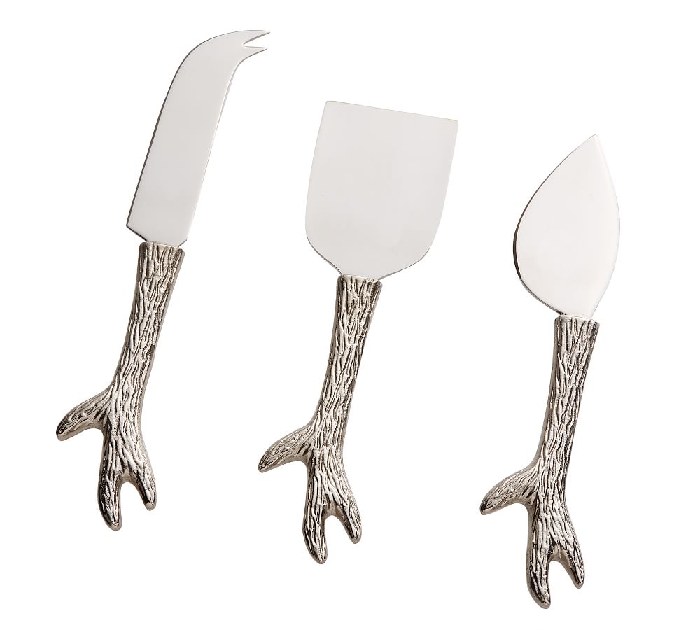 Horn Antler Cheese Knives, Set of 3