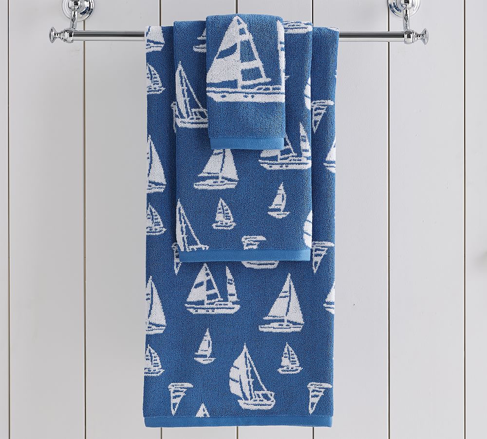 Sailboat Jacquard Towel