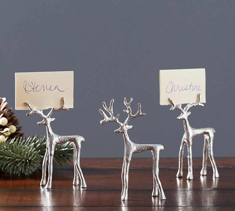 Silver Stag Place Card Holder, Set of 4