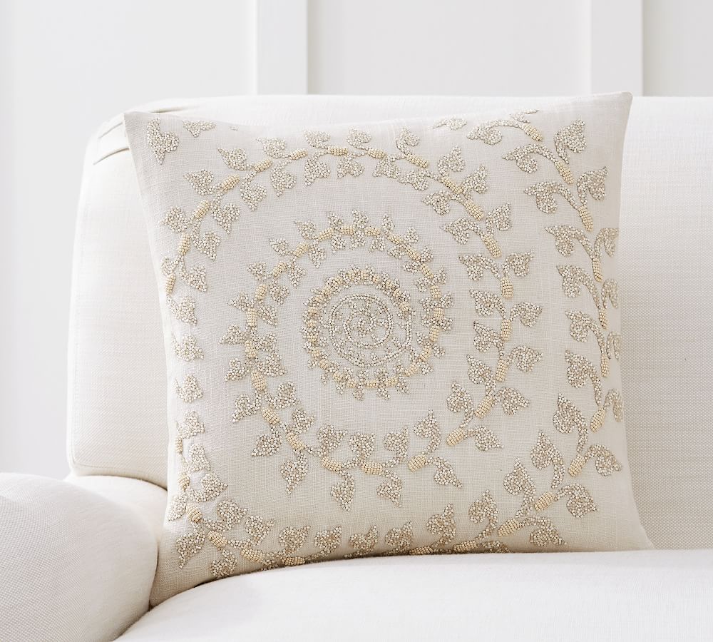 Spiral Beaded Pillow Cover