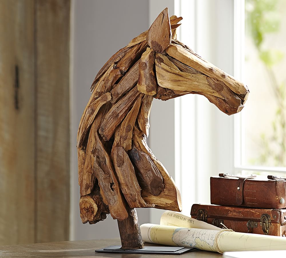 Pieced Wood Horse Head
