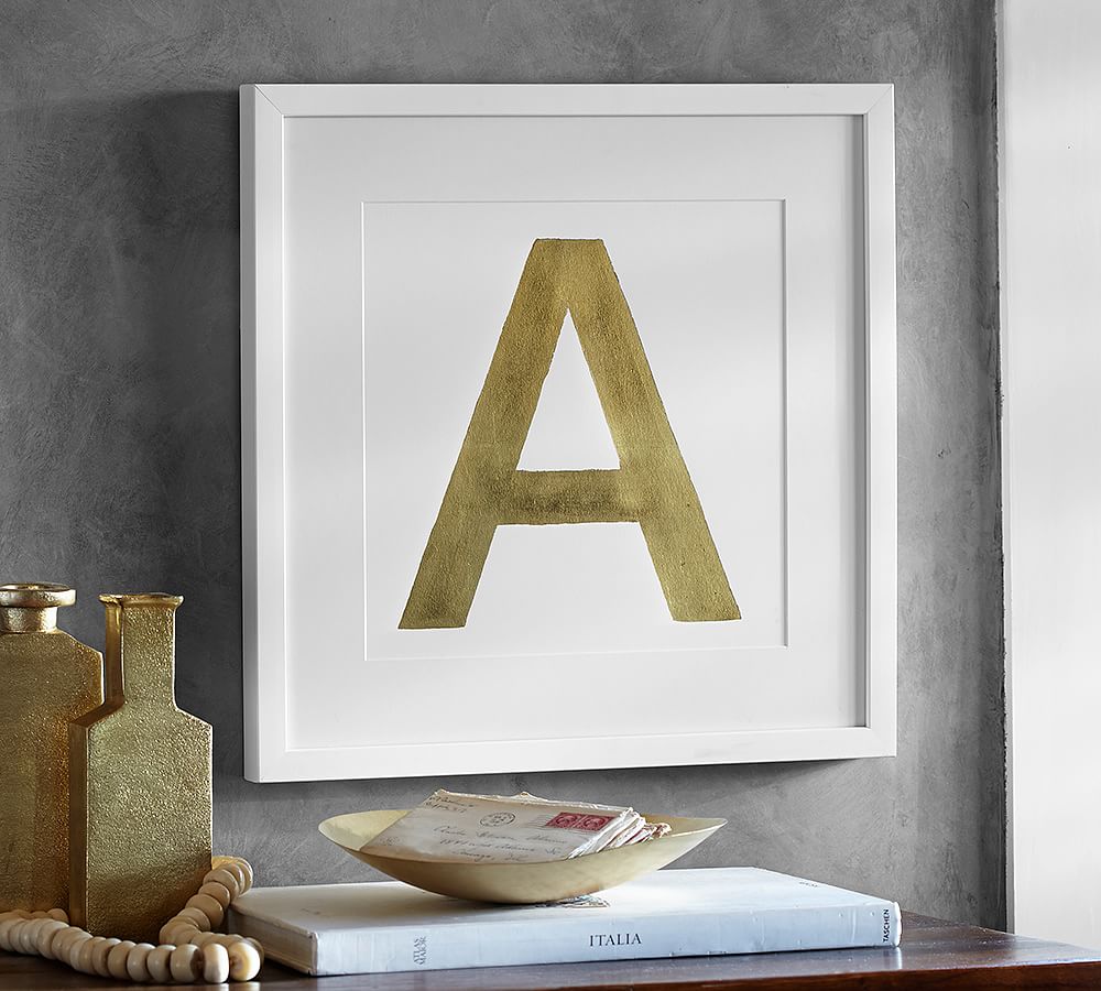 Gold Leaf Letter Framed Prints