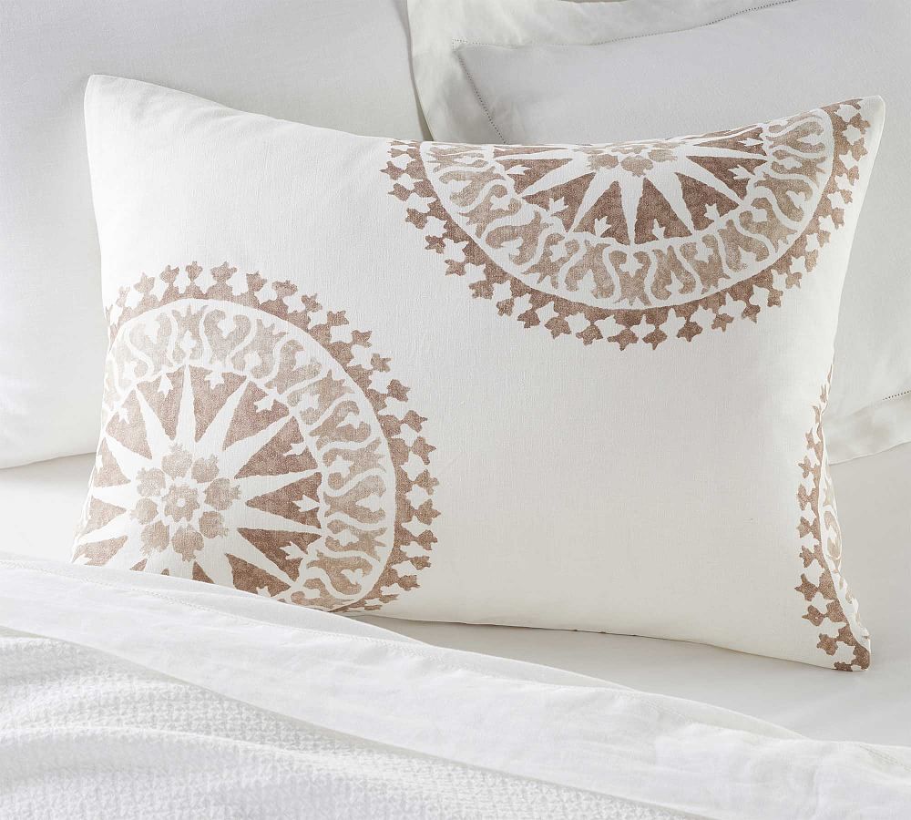 Lida Star Medallion Cotton Linen Blend Decorative Pillow Cover