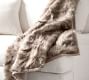 Faux Fur Feather Throw Blanket