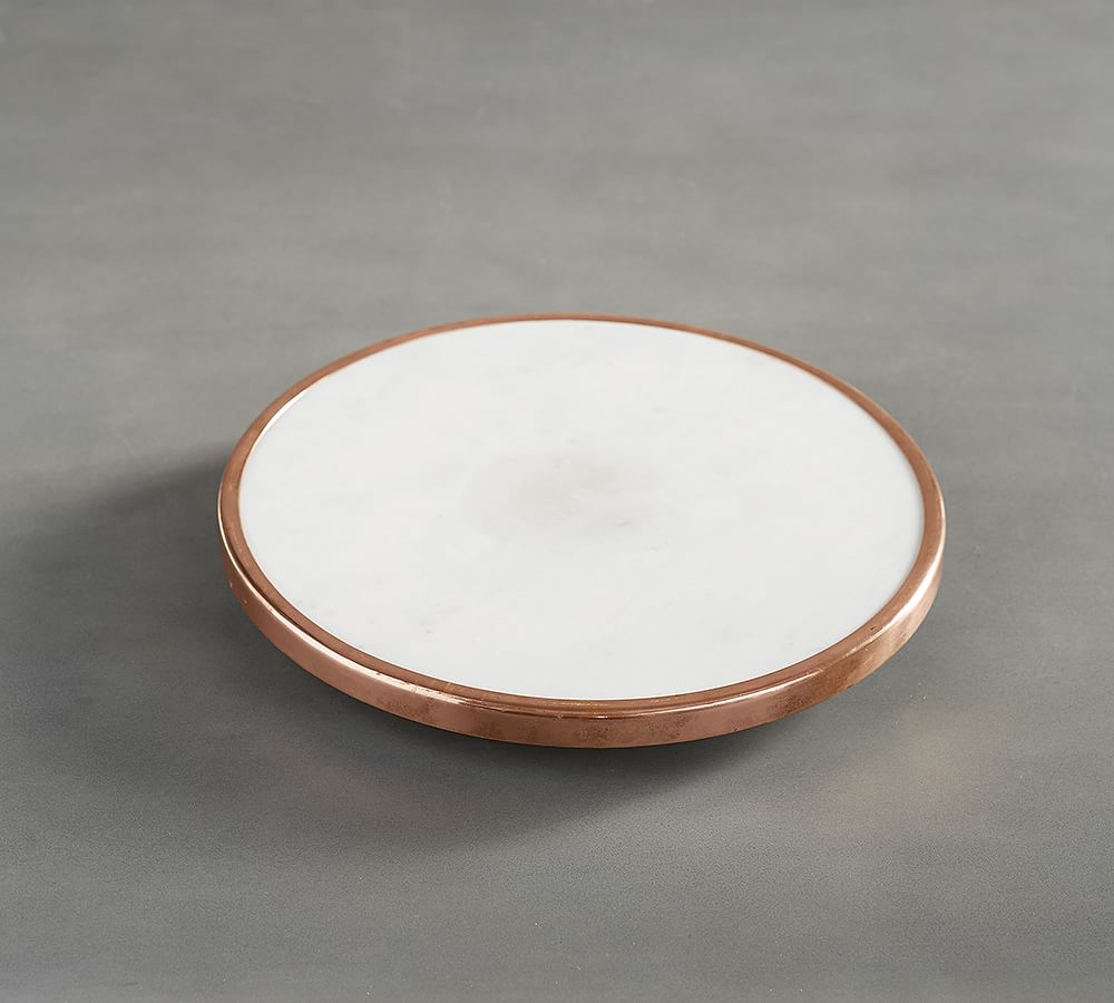 Marble and Copper Lazy Susan