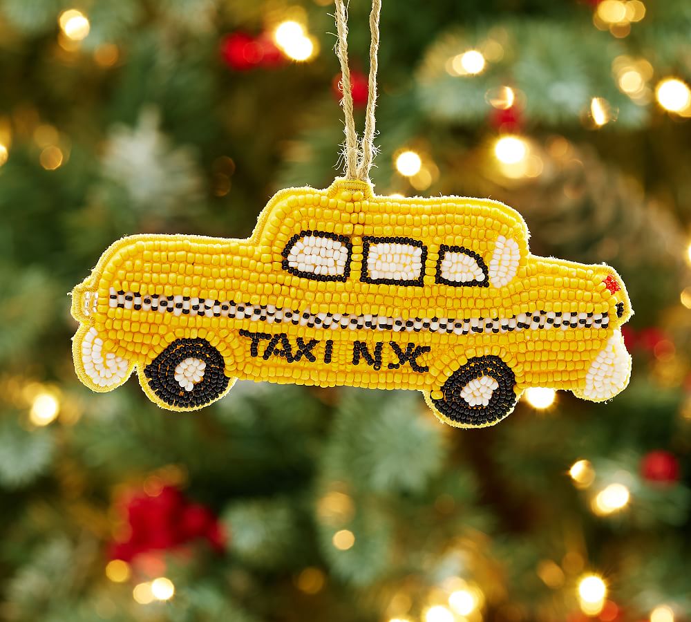 Beaded Taxi Ornament