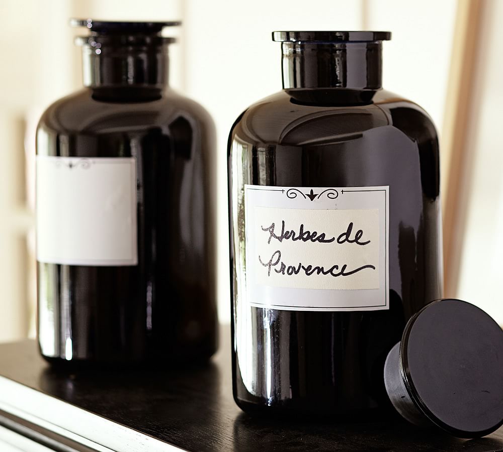 Glass Apothecary Jar with Labels