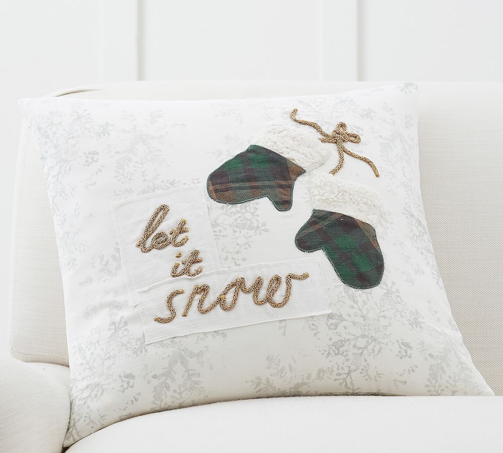 Let It Snow Mittens Pillow Cover