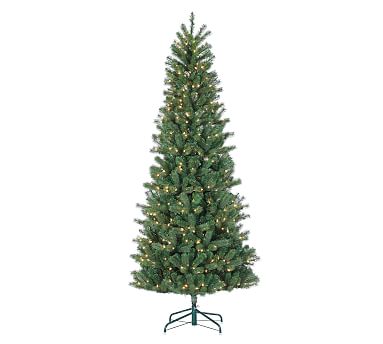 Lit Montgomery Pine Faux Christmas Trees | Pottery Barn