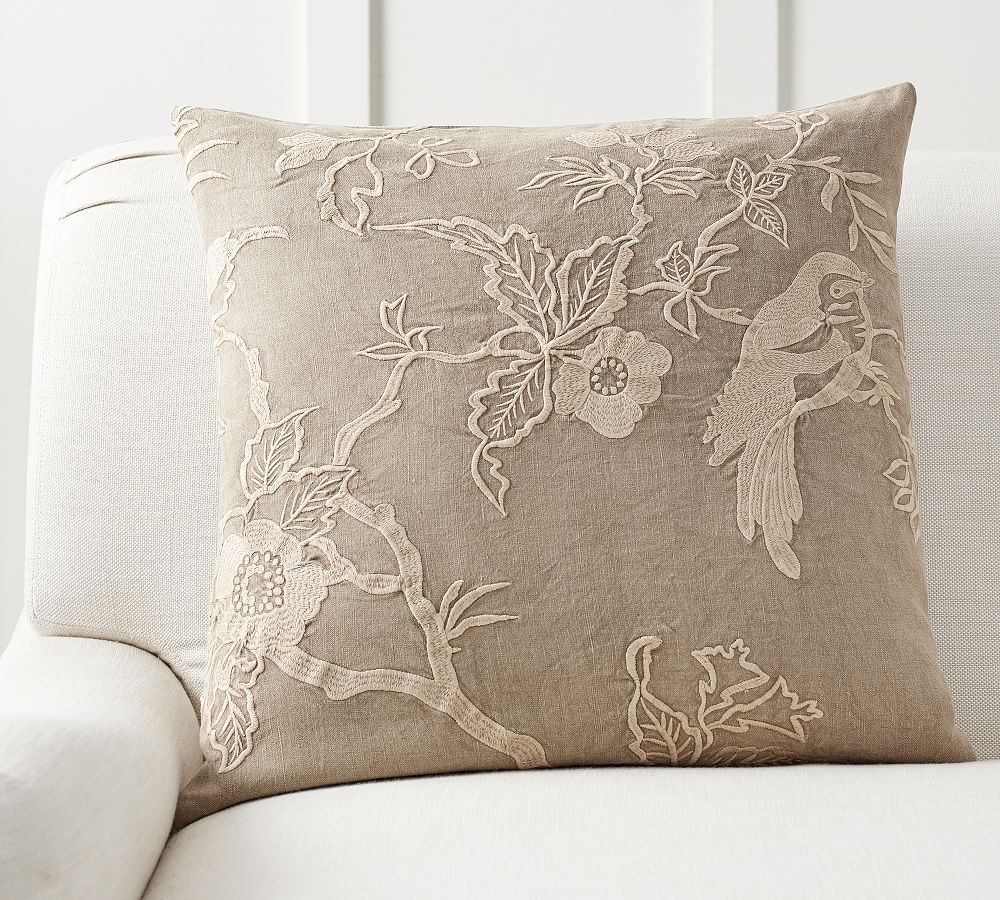 Kelcie Embroidered Stonewashed Pillow Cover