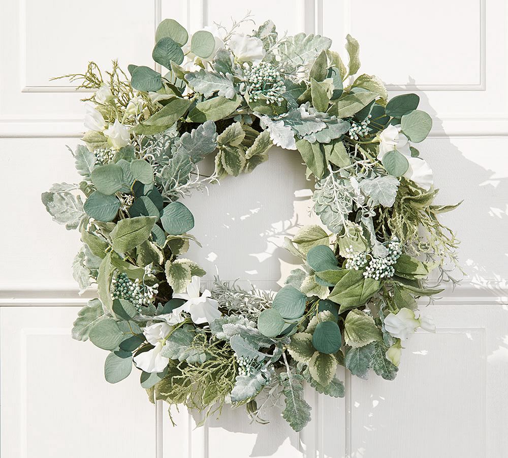 Faux Silver Sage Wreath