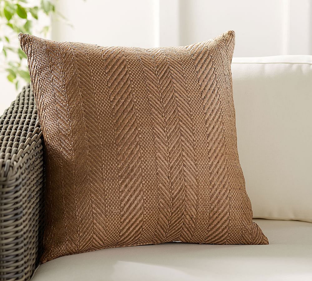Herringbone Natural Fiber Outdoor Pillow