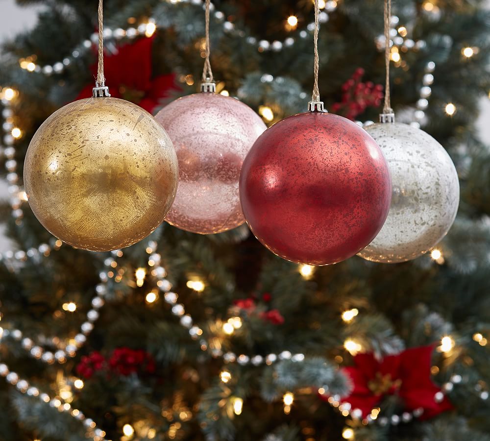 Sphere Ornaments, Multi Colored, Set of 4