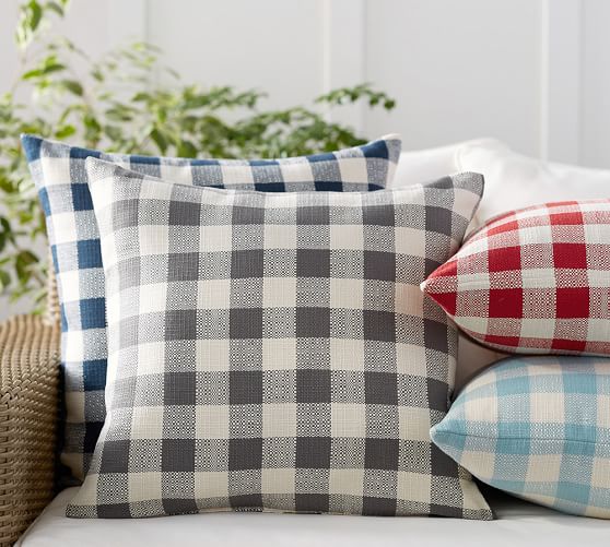 Gingham Outdoor Pillow Pottery Barn