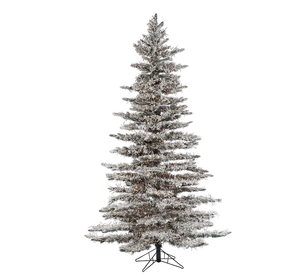 Lit Flocked Wyoming Pine Faux Christmas Tree - 7.5 Ft.