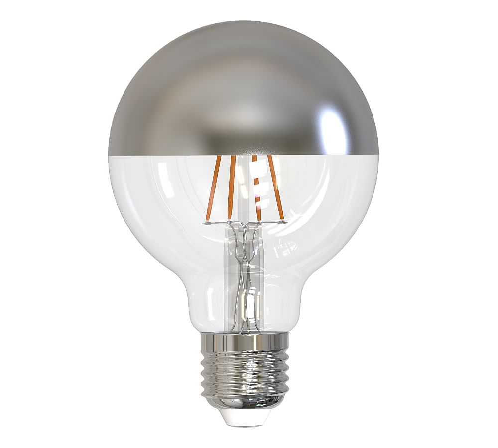 G25 Silver-Tipped Globe LED Bulb - Pack of 2