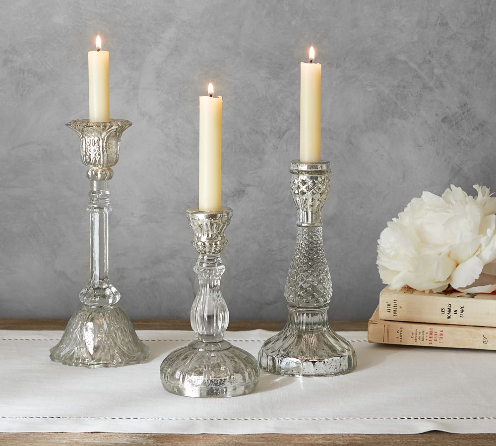 Eclectic Candlestick - Mercury &amp; Glass