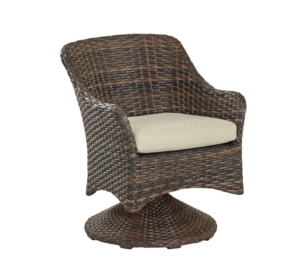 Abrego All-Weather Wicker Swivel Rock Dining Armchair