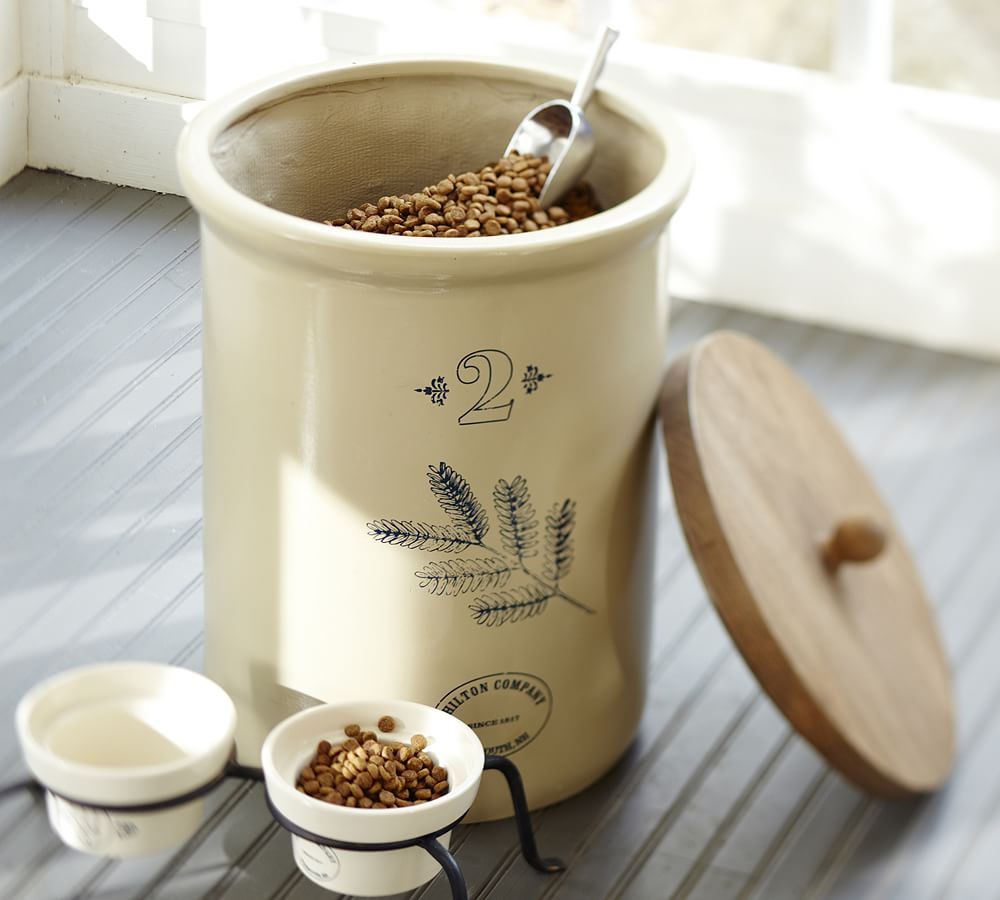 Vintage Pet Food Storage Container with Scoop Kitchen