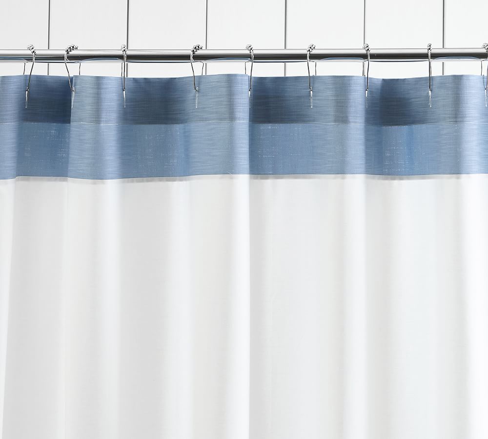 Linwood Border Linen Cotton Shower Curtain