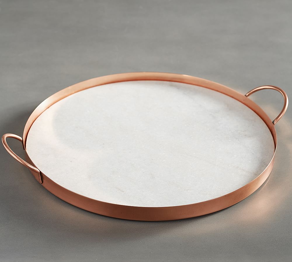 Marble and Copper Serving Tray